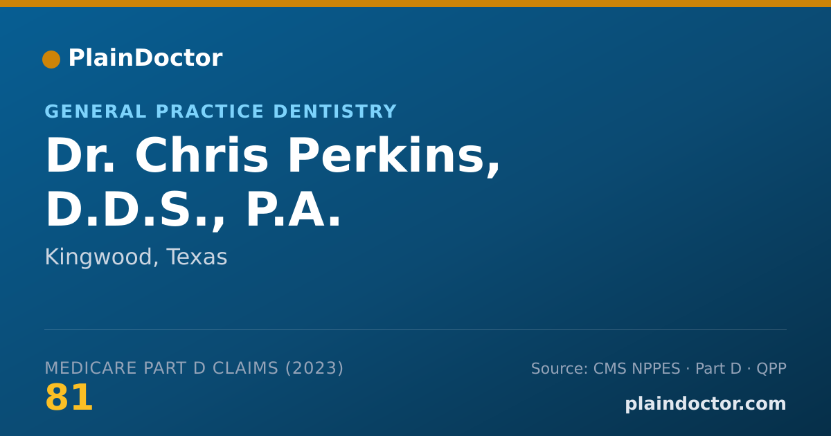 Shareable card for Chris Perkins, D.D.S., P.A. - General Practice Dentistry, Kingwood, TX