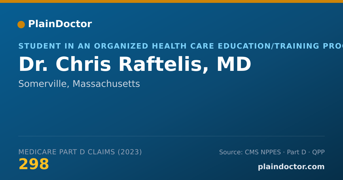 Shareable card for Chris Raftelis, MD - Student in an Organized Health Care Education/Training Program, Somerville, MA