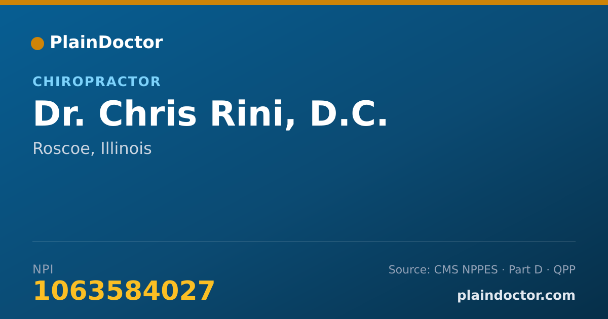 Shareable card for Chris Rini, D.C. - Chiropractor, Roscoe, IL