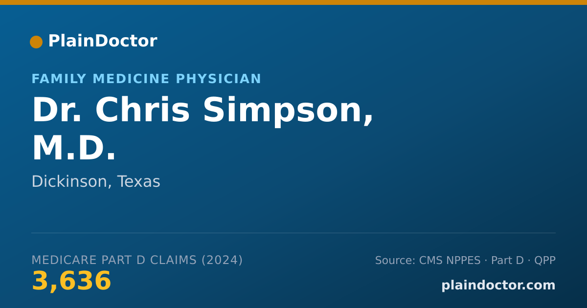 Shareable card for Chris Simpson, M.D. - Family Medicine Physician, Dickinson, TX