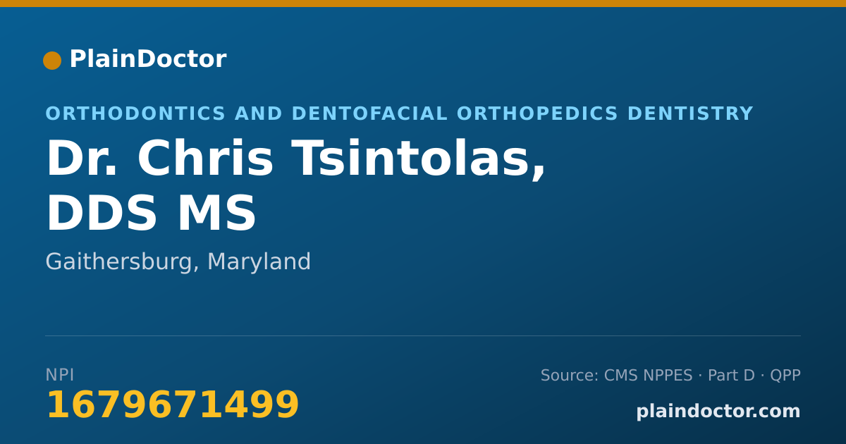 Shareable card for Chris Tsintolas, DDS MS - Orthodontics and Dentofacial Orthopedics Dentistry, Gaithersburg, MD