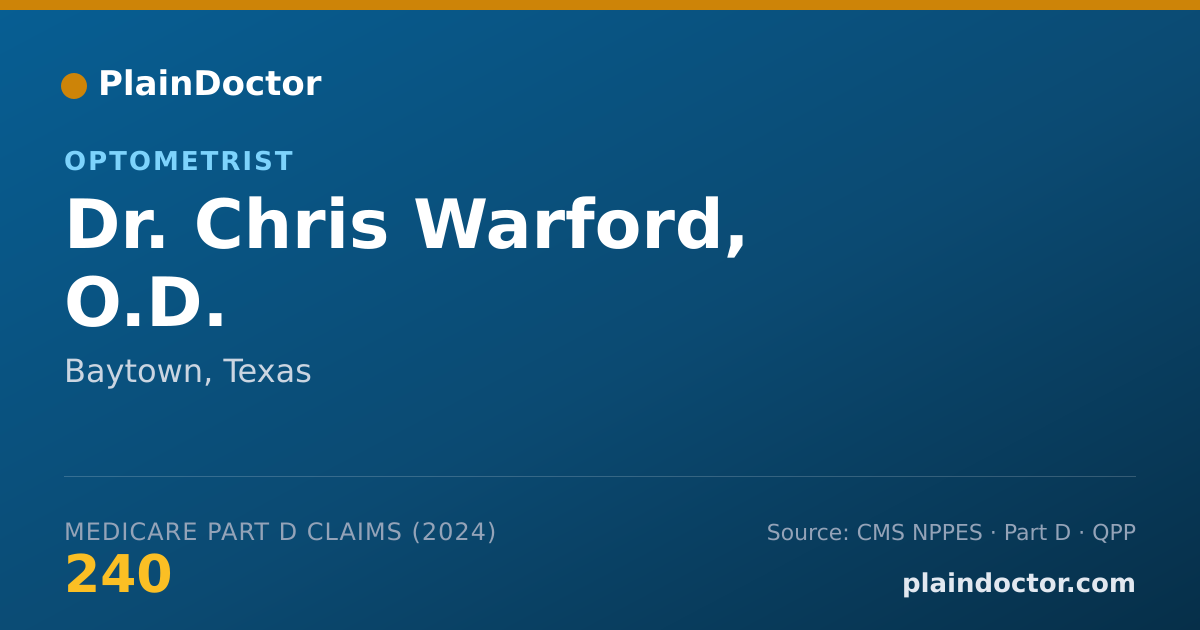 Shareable card for Chris Warford, O.D. - Optometrist, Baytown, TX