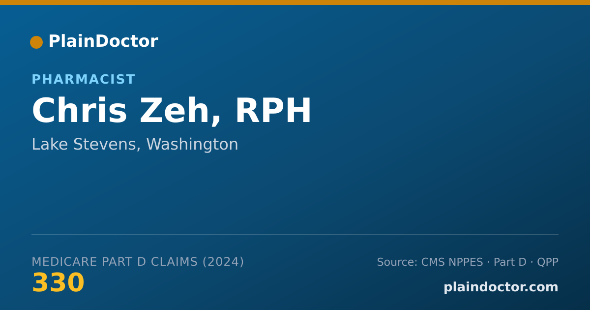Shareable card for Chris Zeh, RPH - Pharmacist, Lake Stevens, WA