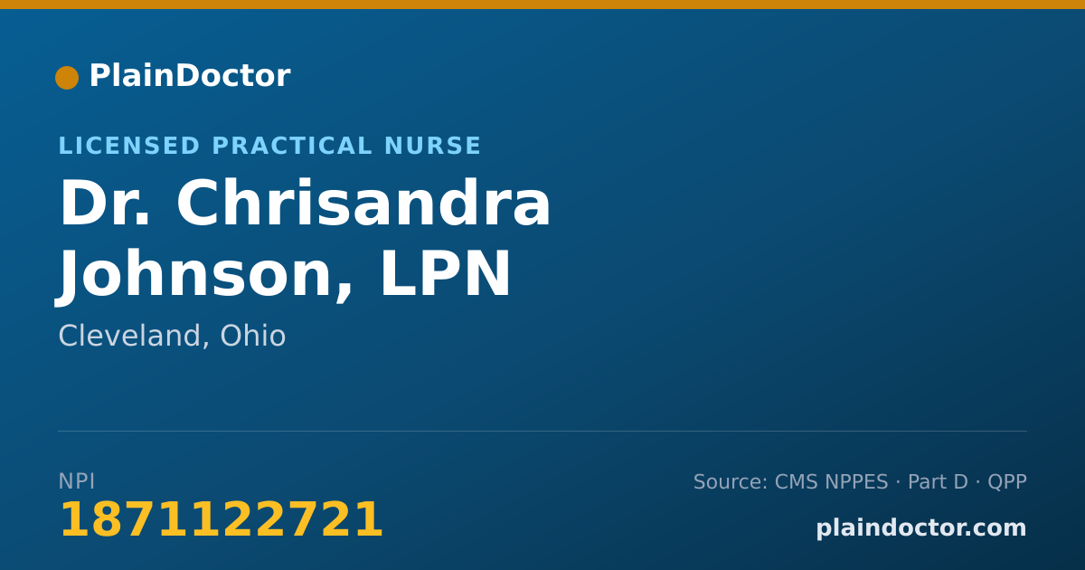 Shareable card for Chrisandra Johnson, LPN - Licensed Practical Nurse, Cleveland, OH
