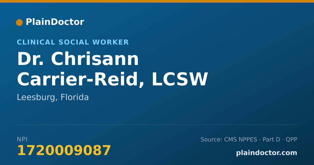 Shareable card for Chrisann Carrier-Reid, LCSW - Clinical Social Worker, Leesburg, FL