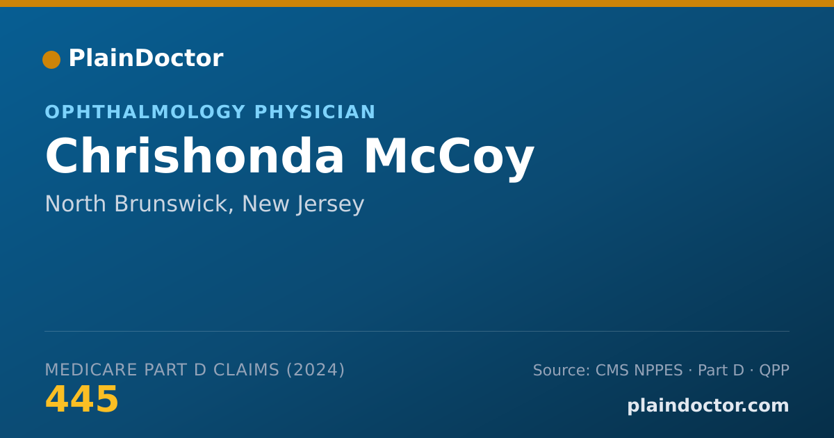 Shareable card for Chrishonda McCoy - Ophthalmology Physician, North Brunswick, NJ