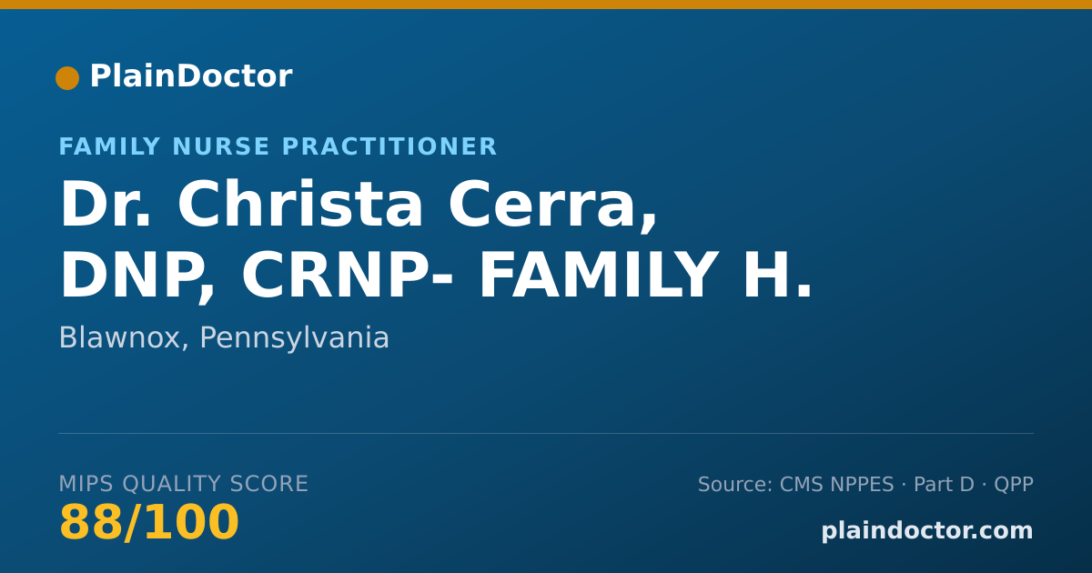 Shareable card for Christa Cerra, DNP, CRNP- FAMILY H. - Family Nurse Practitioner, Blawnox, PA