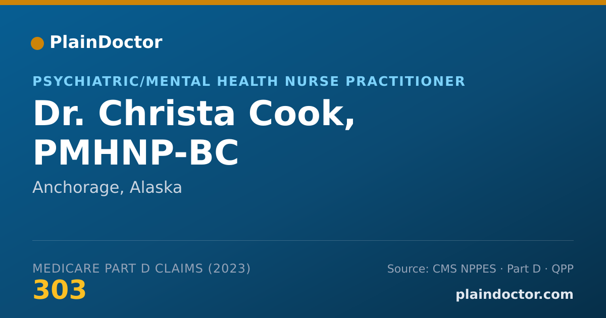 Shareable card for Christa Cook, PMHNP-BC - Psychiatric/Mental Health Nurse Practitioner, Anchorage, AK