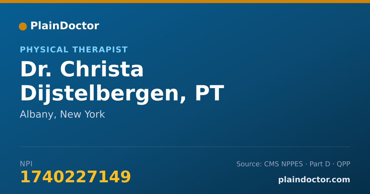 Shareable card for Christa Dijstelbergen, PT - Physical Therapist, Albany, NY
