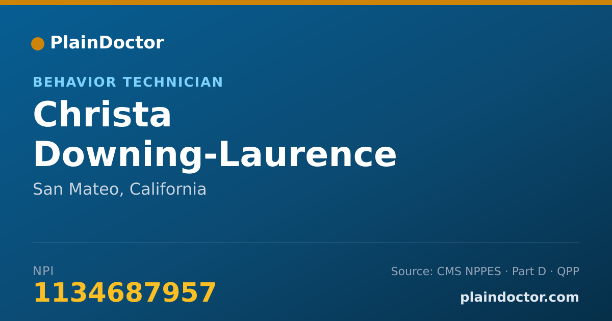 Shareable card for Christa Downing-Laurence - Behavior Technician, San Mateo, CA
