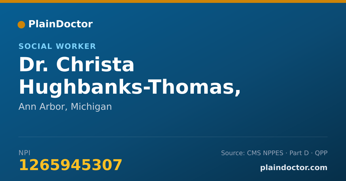 Shareable card for Christa Hughbanks-Thomas, LLMSW - Social Worker, Ann Arbor, MI