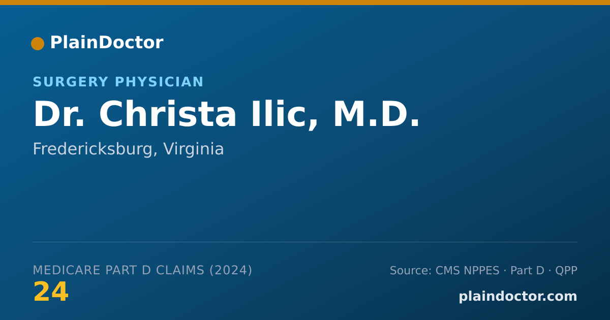 Shareable card for Christa Ilic, M.D. - Surgery Physician, Fredericksburg, VA
