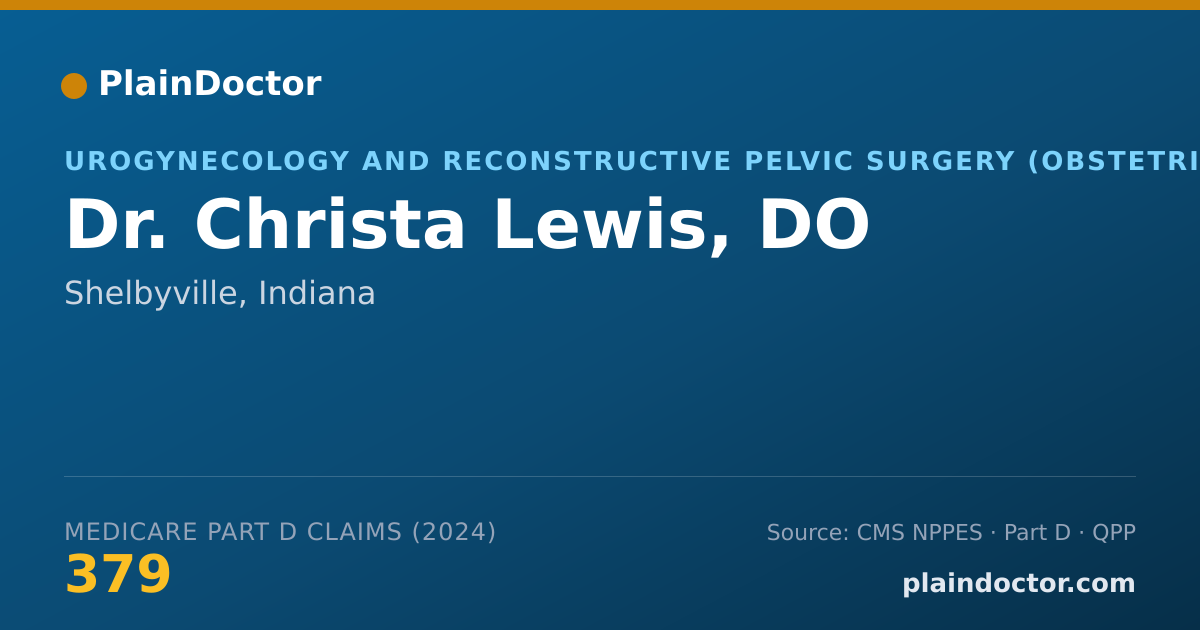 Shareable card for Christa Lewis, DO - Urogynecology and Reconstructive Pelvic Surgery (Obstetrics & Gynecology) Physician, Shelbyville, IN