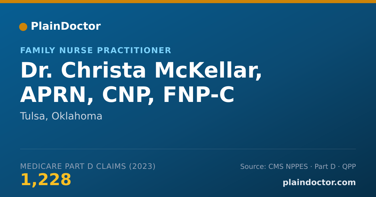 Shareable card for Christa McKellar, APRN, CNP,  FNP-C - Family Nurse Practitioner, Tulsa, OK