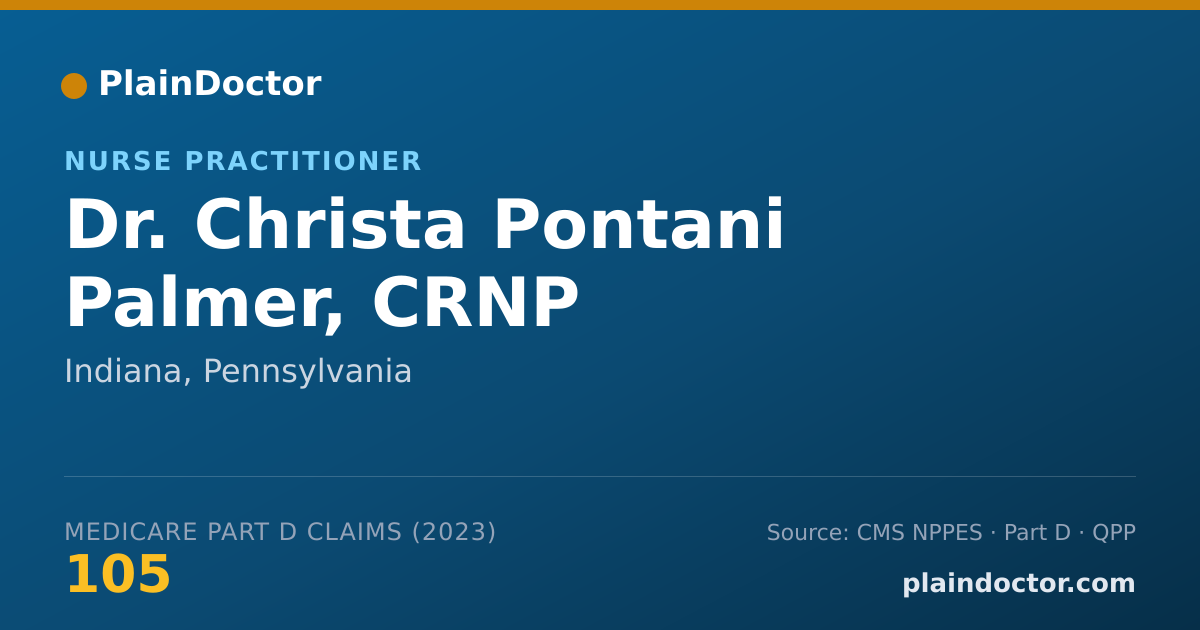 Shareable card for Christa Pontani Palmer, CRNP - Nurse Practitioner, Indiana, PA