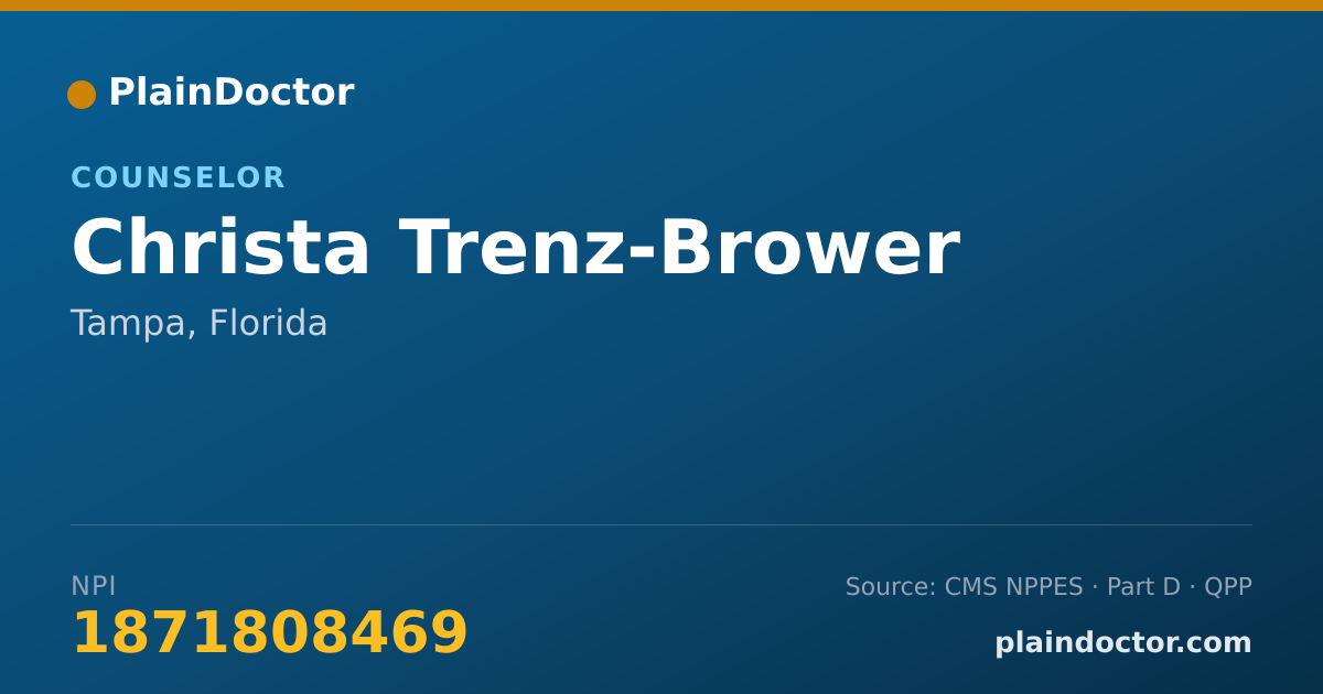 Shareable card for Christa Trenz-Brower - Counselor, Tampa, FL