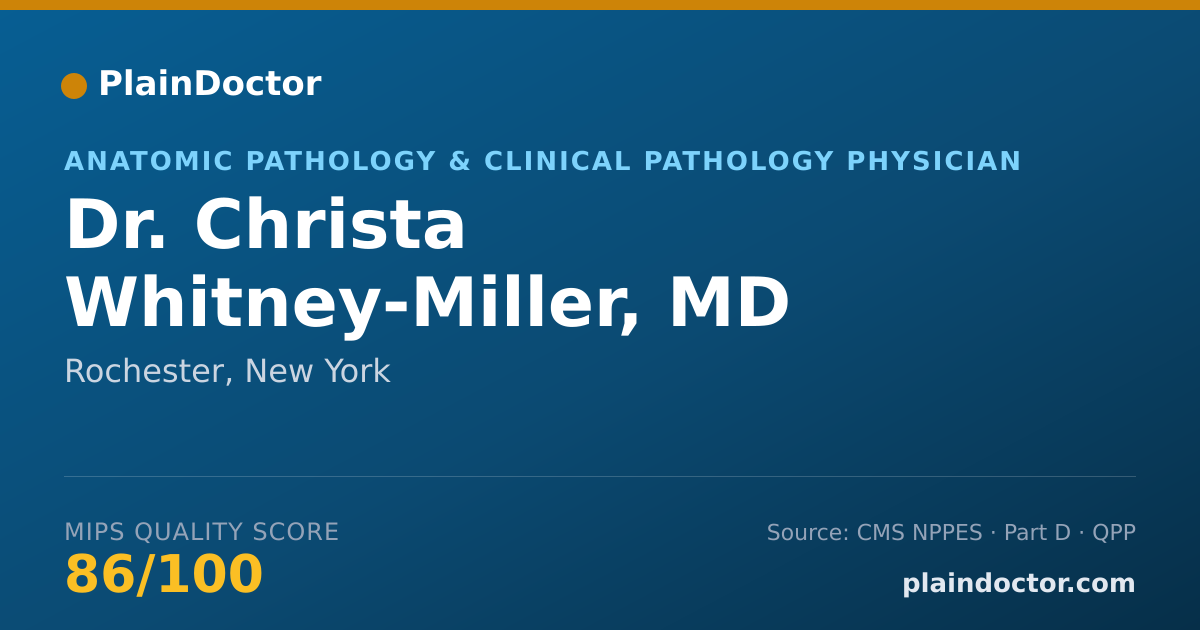 Shareable card for Christa Whitney-Miller, MD - Anatomic Pathology & Clinical Pathology Physician, Rochester, NY