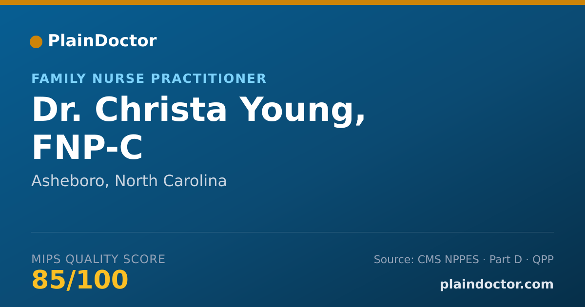 Shareable card for Christa Young, FNP-C - Family Nurse Practitioner, Asheboro, NC
