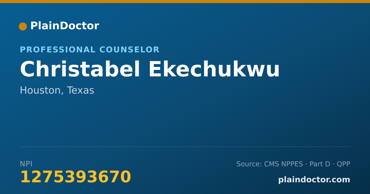 Shareable card for Christabel Ekechukwu - Professional Counselor, Houston, TX