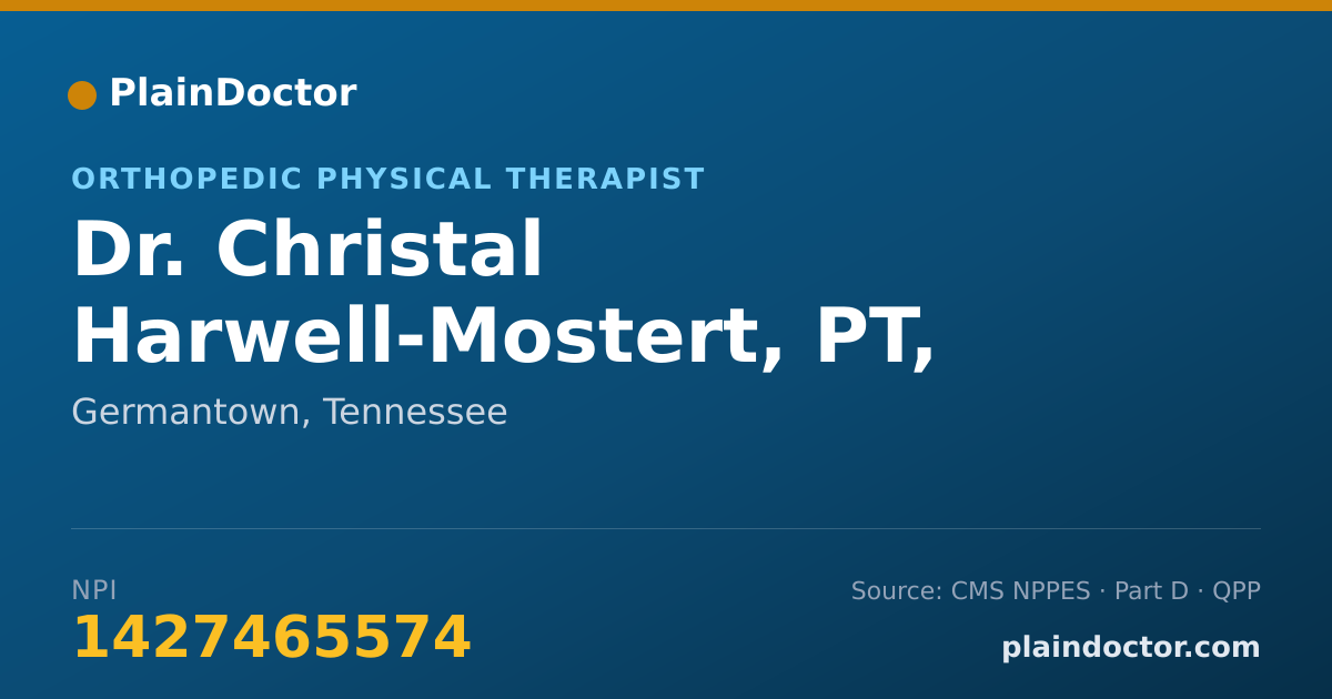 Shareable card for Christal Harwell-Mostert, PT, DPT - Orthopedic Physical Therapist, Germantown, TN