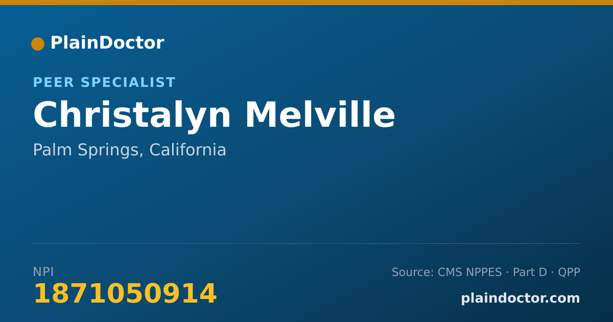Shareable card for Christalyn Melville - Peer Specialist, Palm Springs, CA
