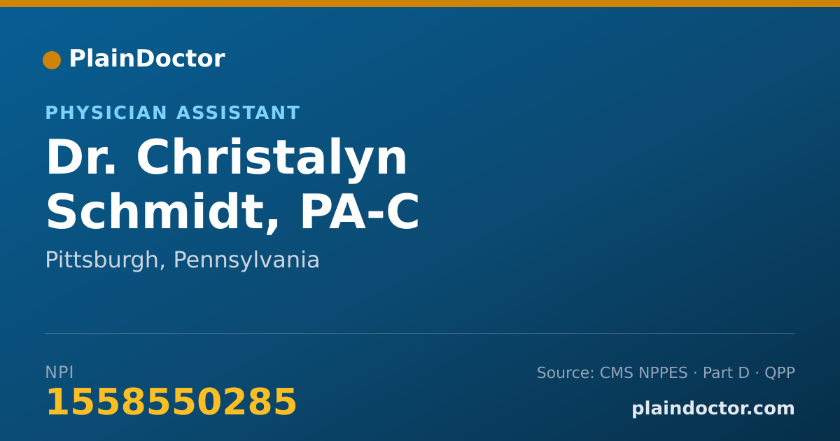 Shareable card for Christalyn Schmidt, PA-C - Physician Assistant, Pittsburgh, PA