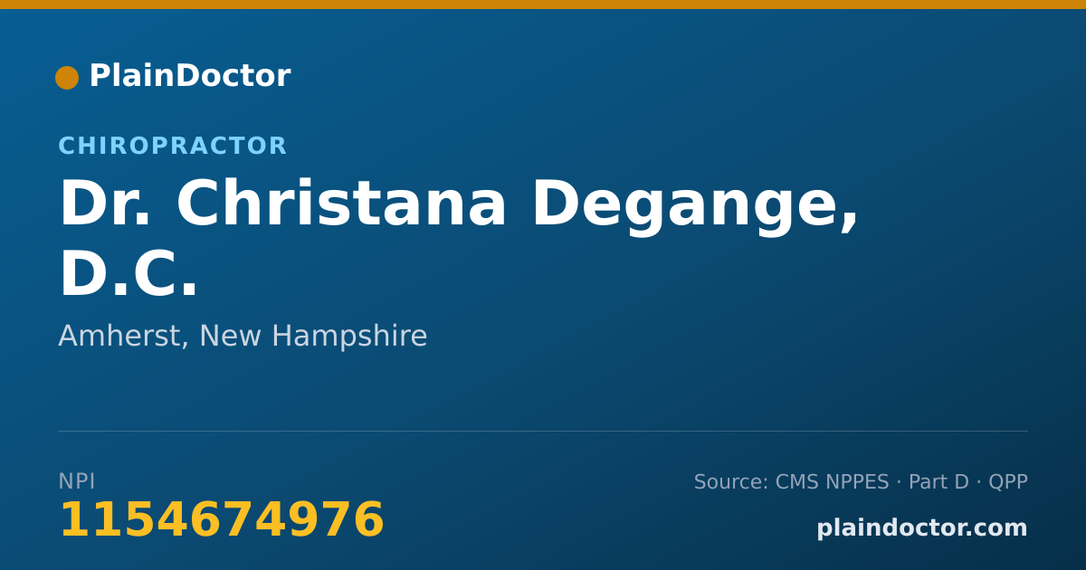 Shareable card for Christana Degange, D.C. - Chiropractor, Amherst, NH