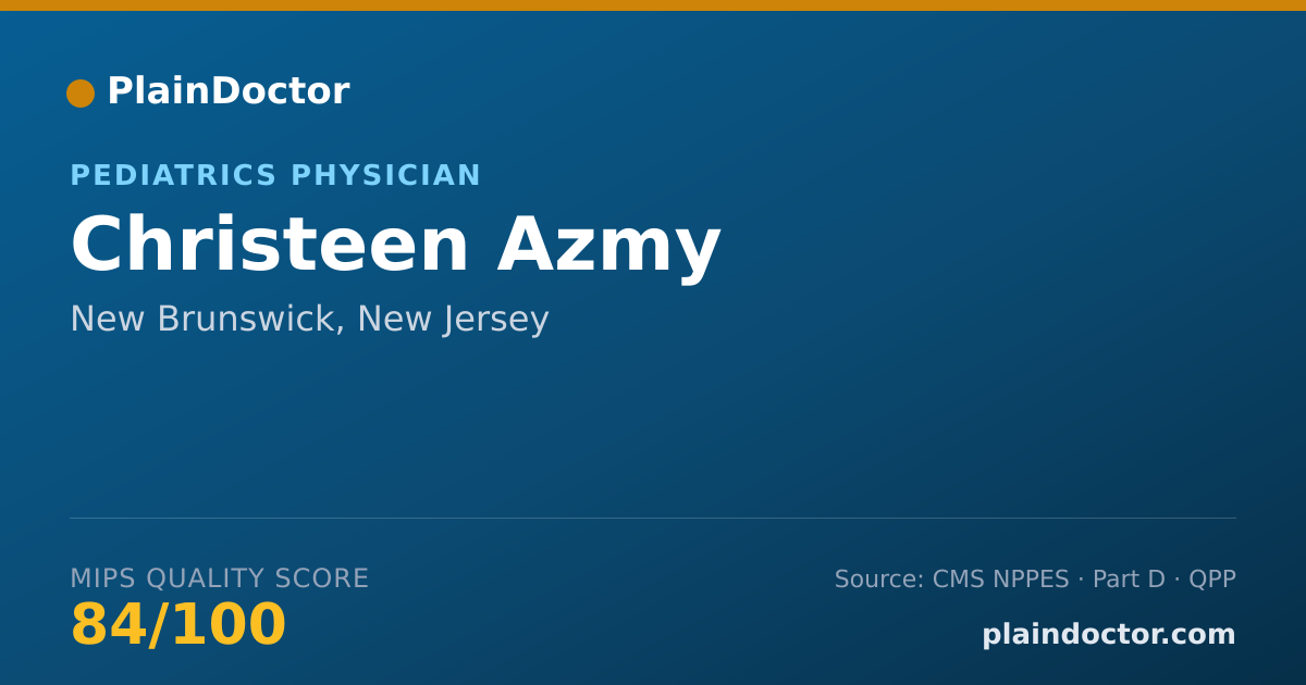 Shareable card for Christeen Azmy - Pediatrics Physician, New Brunswick, NJ