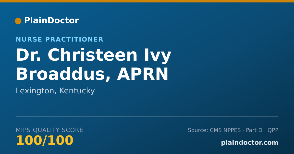 Shareable card for Christeen Ivy Broaddus, APRN - Nurse Practitioner, Lexington, KY