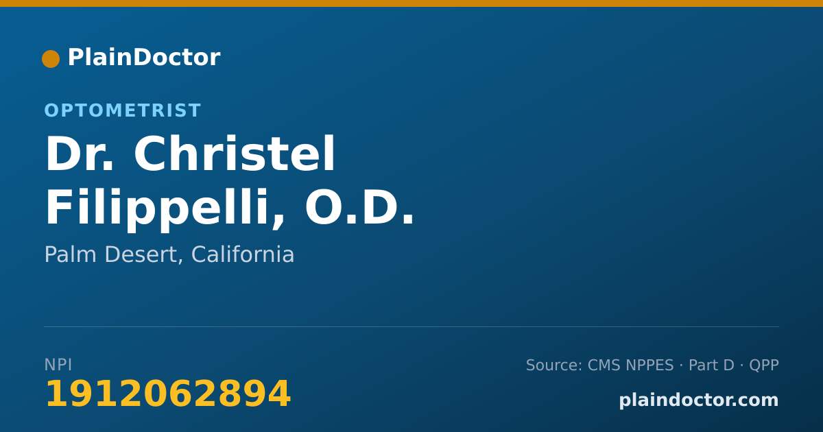 Shareable card for Christel Filippelli, O.D. - Optometrist, Palm Desert, CA
