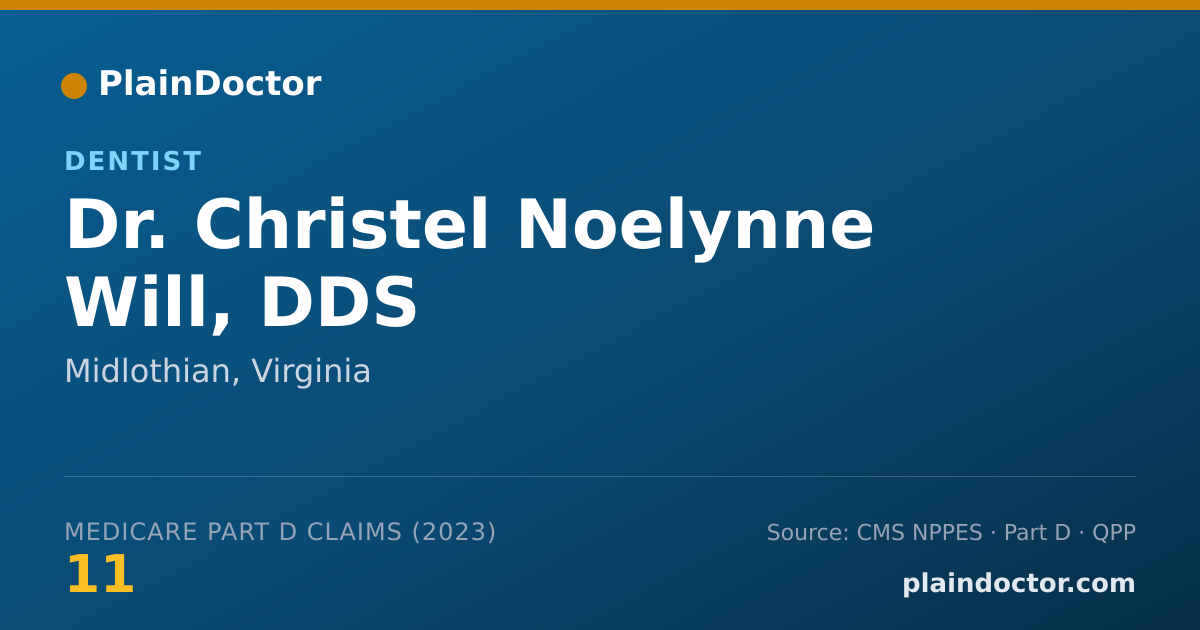 Shareable card for Christel Noelynne Will, DDS - Dentist, Midlothian, VA
