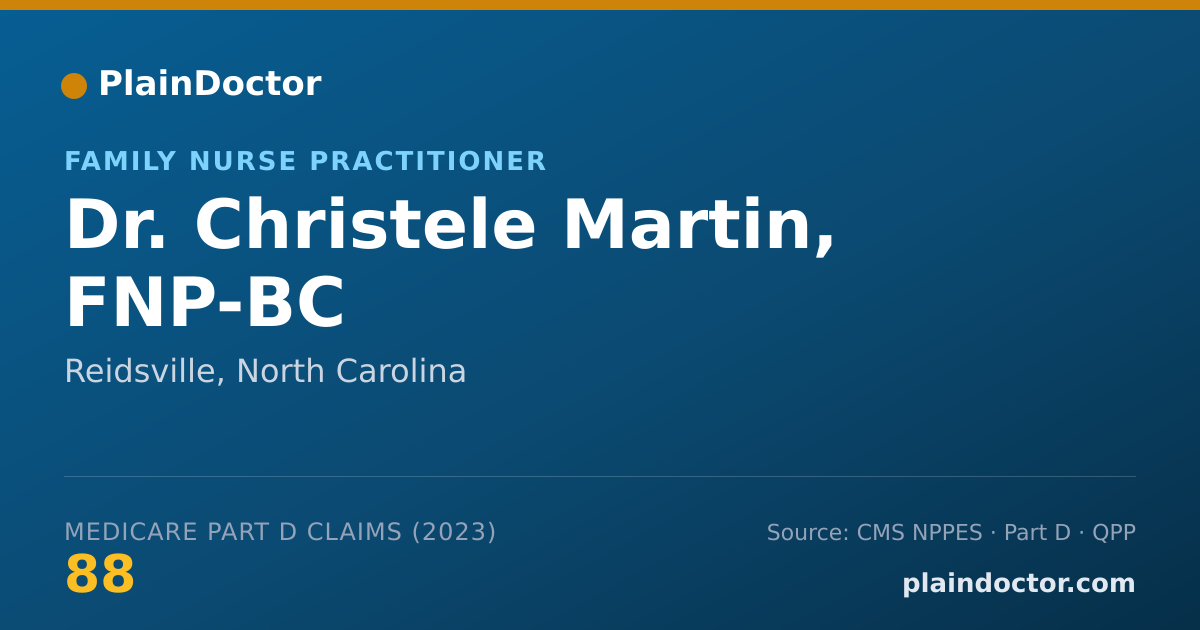 Shareable card for Christele Martin, FNP-BC - Family Nurse Practitioner, Reidsville, NC