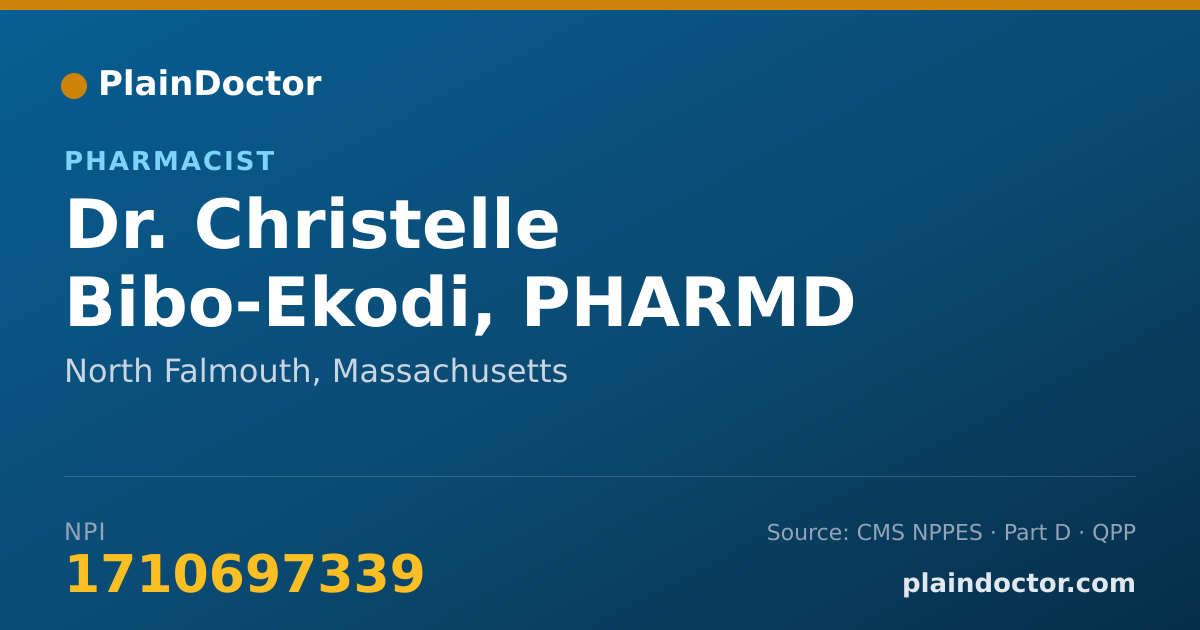 Shareable card for Christelle Bibo-Ekodi, PHARMD - Pharmacist, North Falmouth, MA
