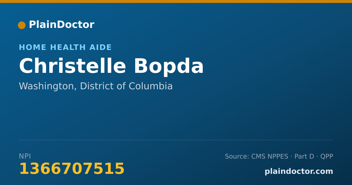 Shareable card for Christelle Bopda - Home Health Aide, Washington, DC