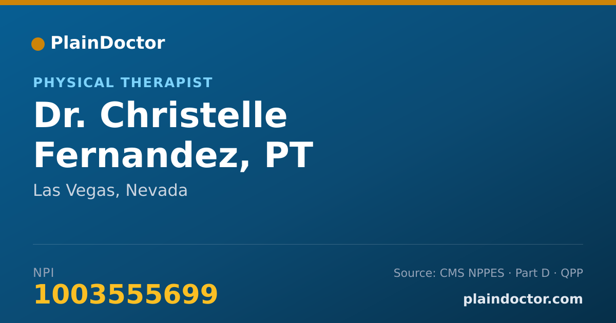 Shareable card for Christelle Fernandez, PT - Physical Therapist, Las Vegas, NV