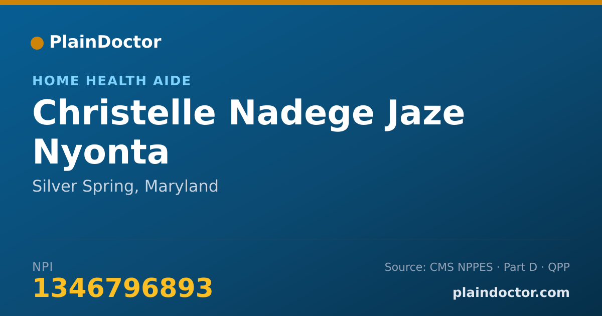Shareable card for Christelle Nadege Jaze Nyonta - Home Health Aide, Silver Spring, MD