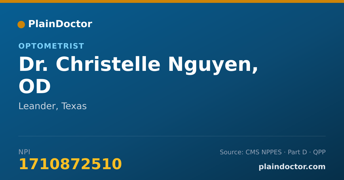 Shareable card for Christelle Nguyen, OD - Optometrist, Leander, TX