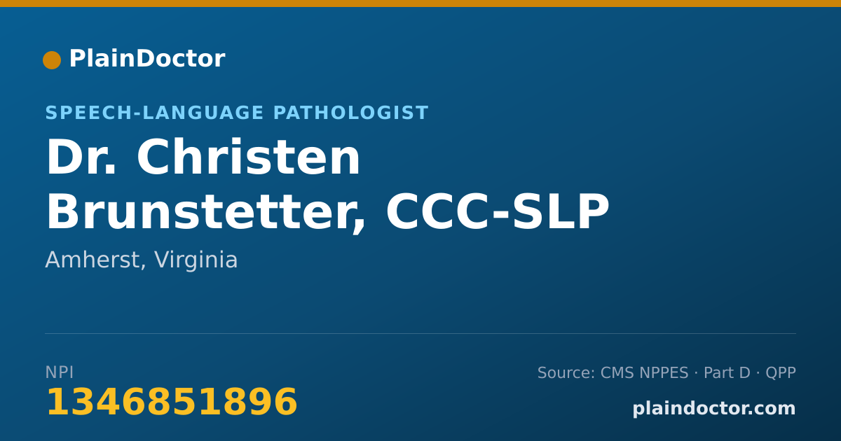 Shareable card for Christen Brunstetter, CCC-SLP - Speech-Language Pathologist, Amherst, VA