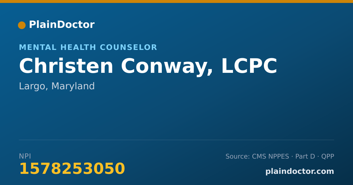 Shareable card for Christen Conway, LCPC - Mental Health Counselor, Largo, MD
