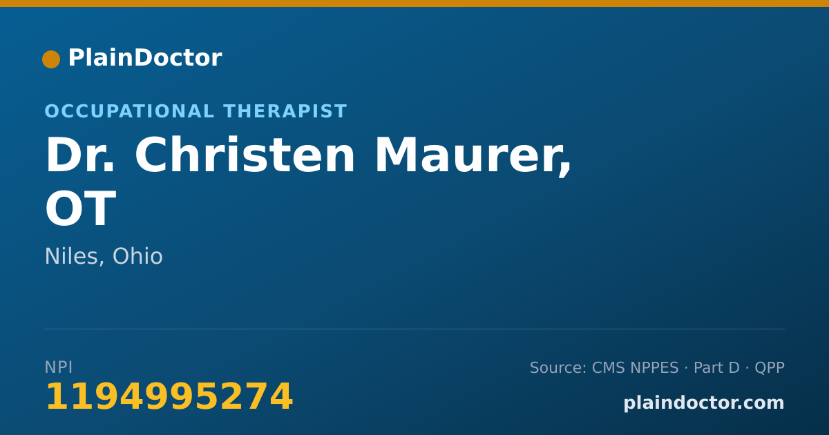 Shareable card for Christen Maurer, OT - Occupational Therapist, Niles, OH