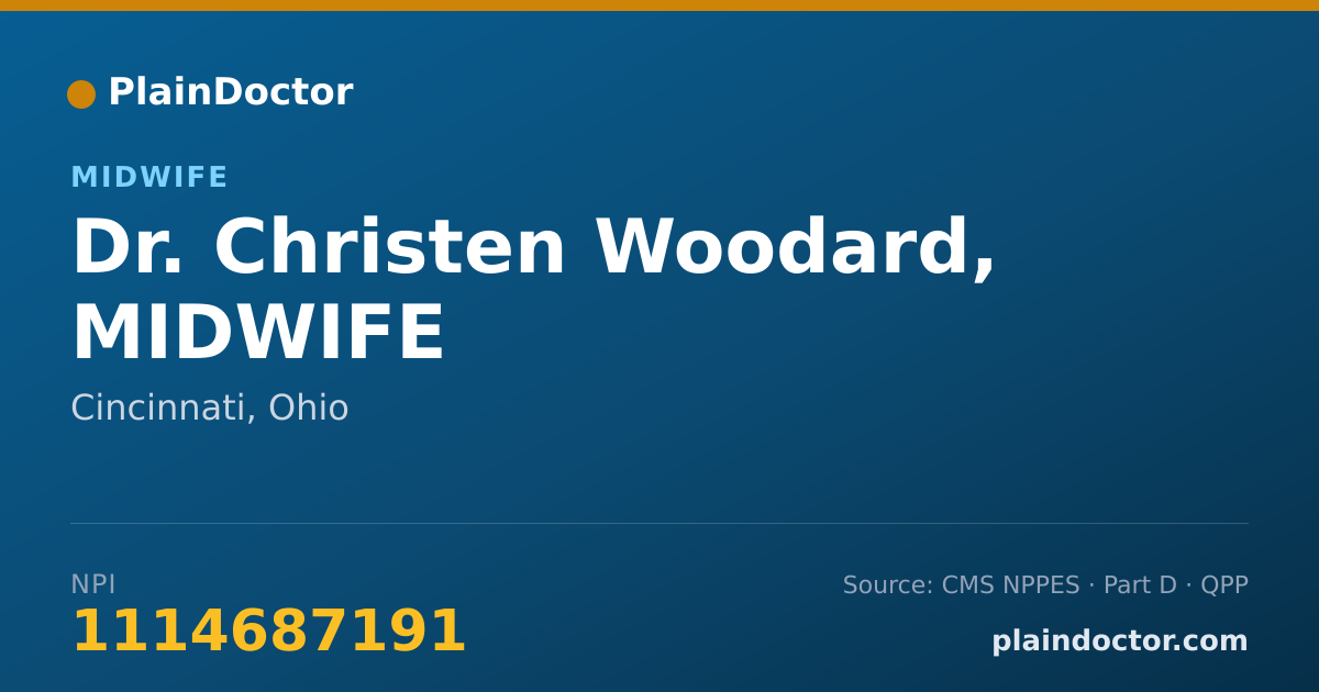 Shareable card for Christen Woodard, MIDWIFE - Midwife, Cincinnati, OH