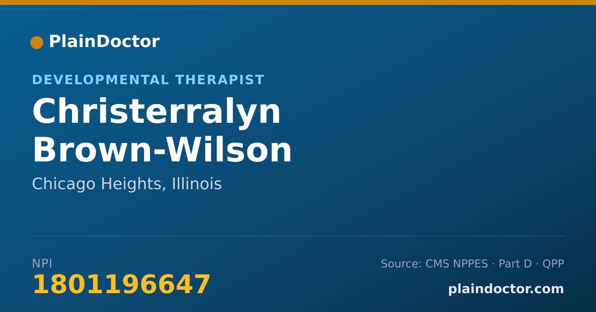 Shareable card for Christerralyn Brown-Wilson - Developmental Therapist, Chicago Heights, IL