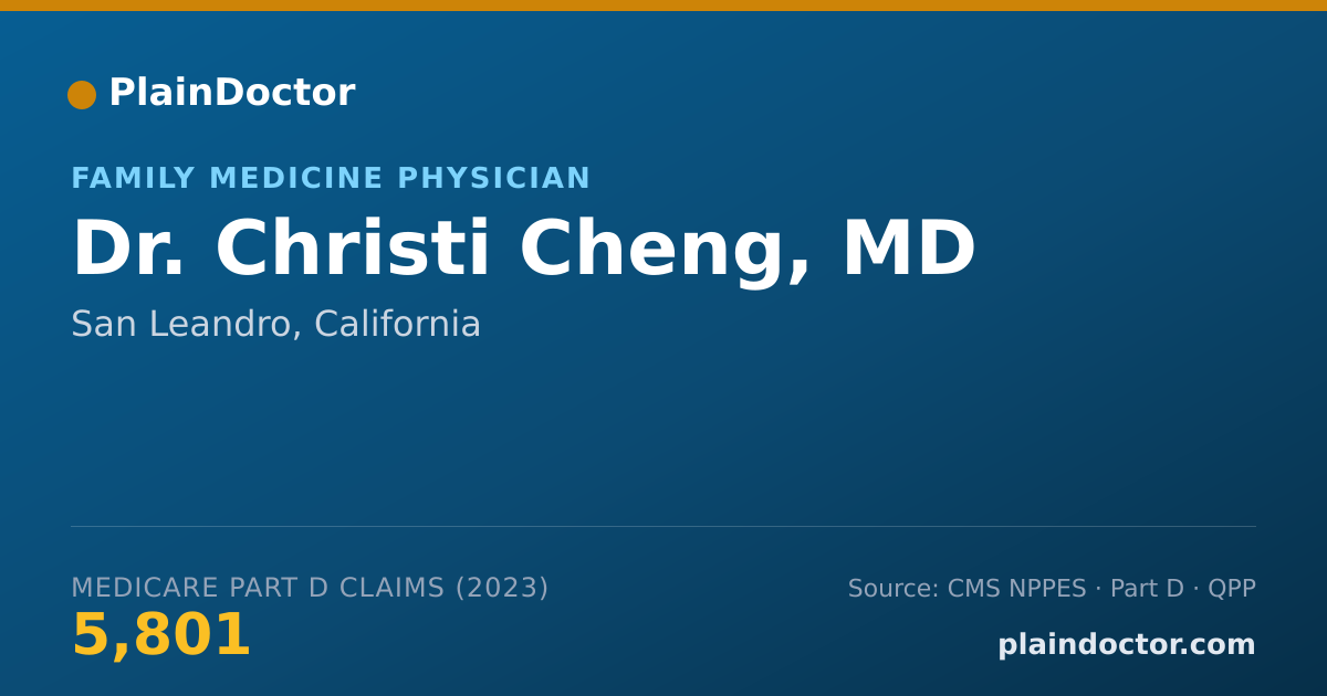 Shareable card for Christi Cheng, MD - Family Medicine Physician, San Leandro, CA