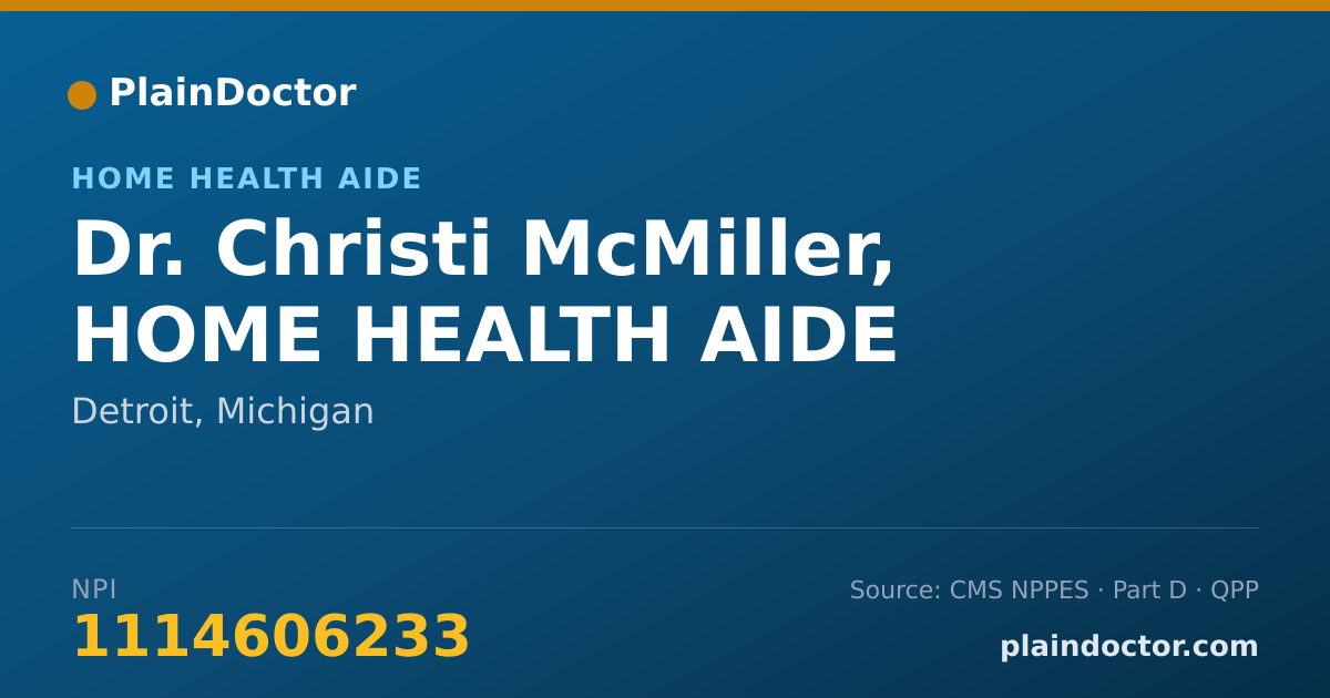 Shareable card for Christi McMiller, HOME HEALTH AIDE - Home Health Aide, Detroit, MI