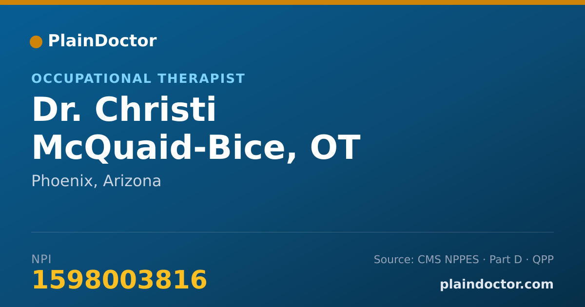 Shareable card for Christi McQuaid-Bice, OT - Occupational Therapist, Phoenix, AZ