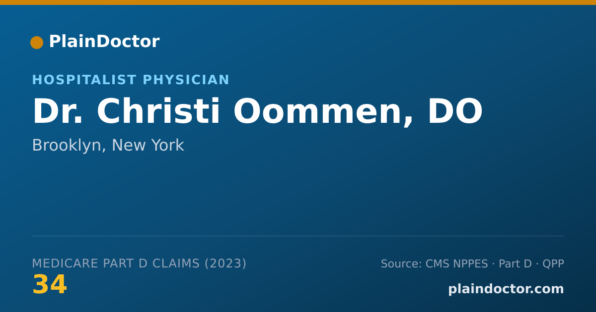 Shareable card for Christi Oommen, DO - Hospitalist Physician, Brooklyn, NY