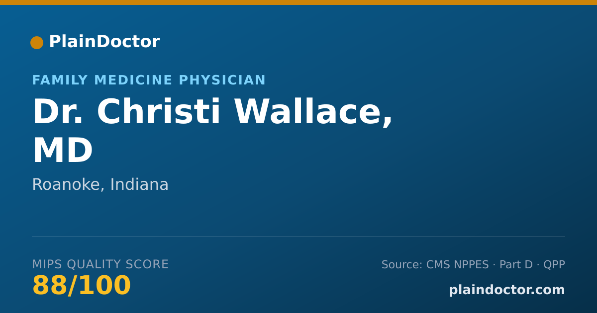 Shareable card for Christi Wallace, MD - Family Medicine Physician, Roanoke, IN