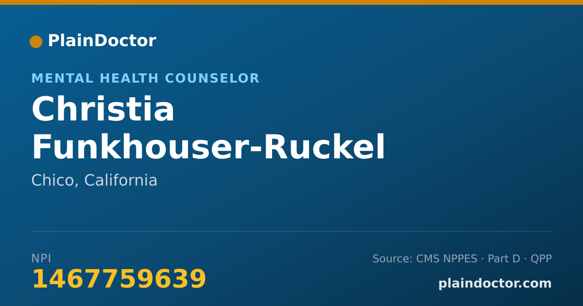 Shareable card for Christia Funkhouser-Ruckel - Mental Health Counselor, Chico, CA