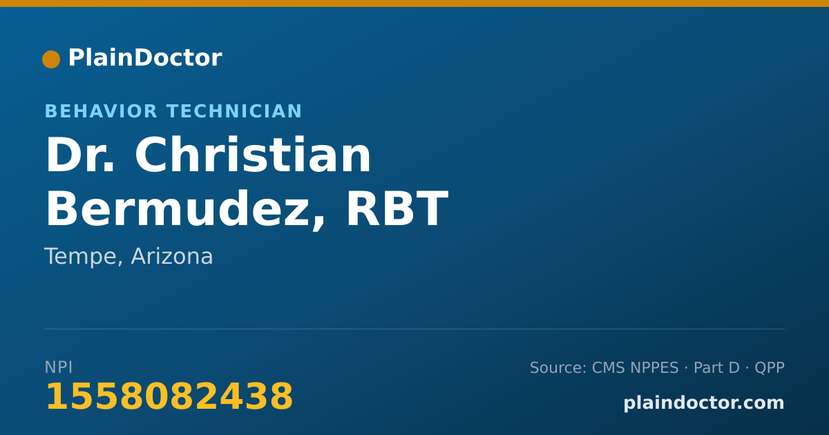 Shareable card for Christian Bermudez, RBT - Behavior Technician, Tempe, AZ