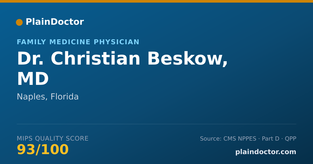 Shareable card for Christian Beskow, MD - Family Medicine Physician, Naples, FL